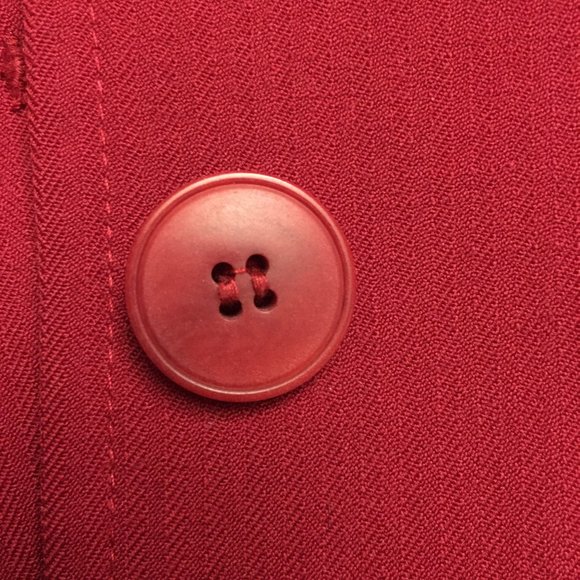 ANN TAYLOR LOFT Red 100% Wool Belted Blazer Jacket - Picture 4 of 10